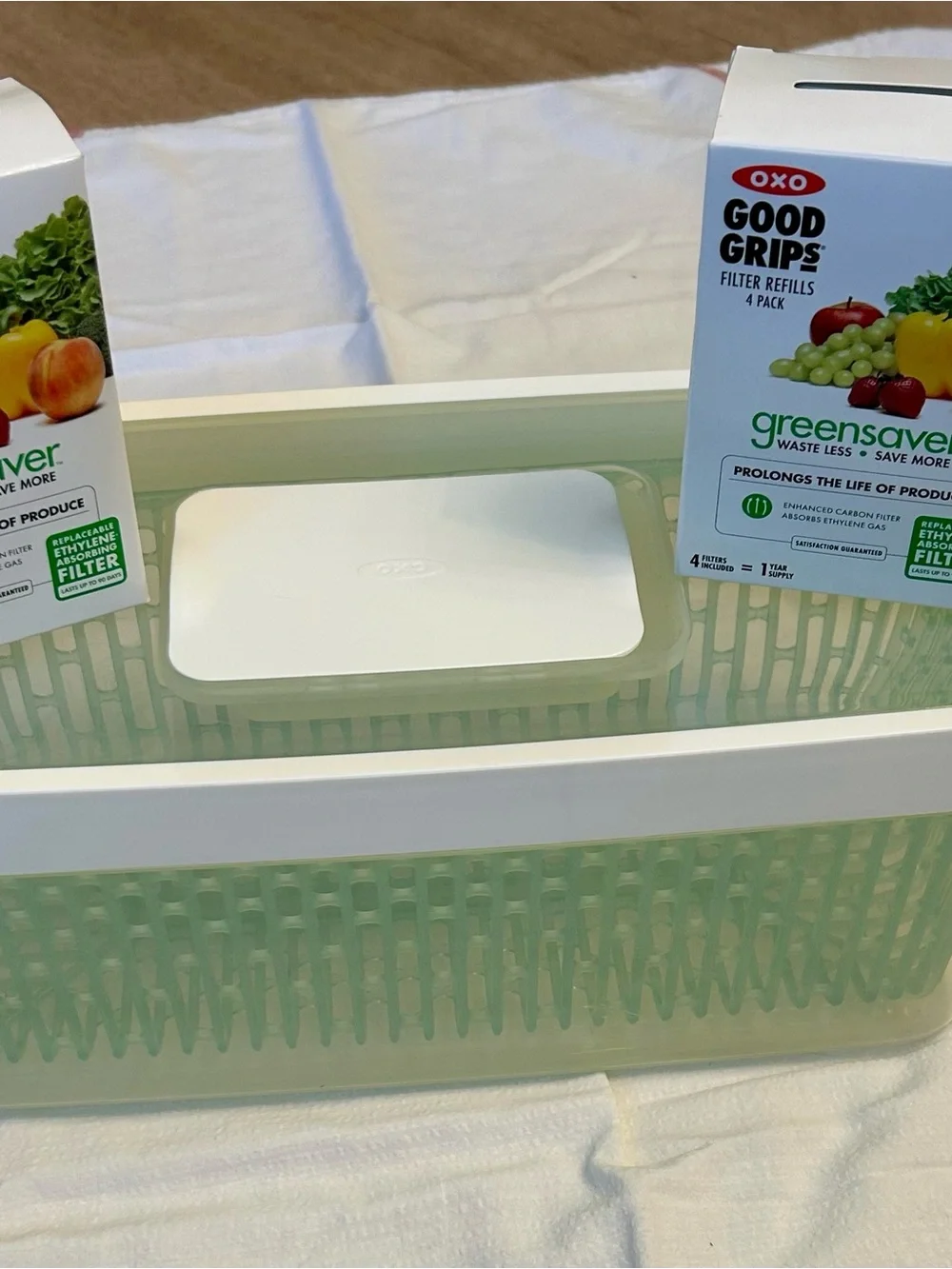 OXO Good Grips Greensaver Produce Bin in White and Mint